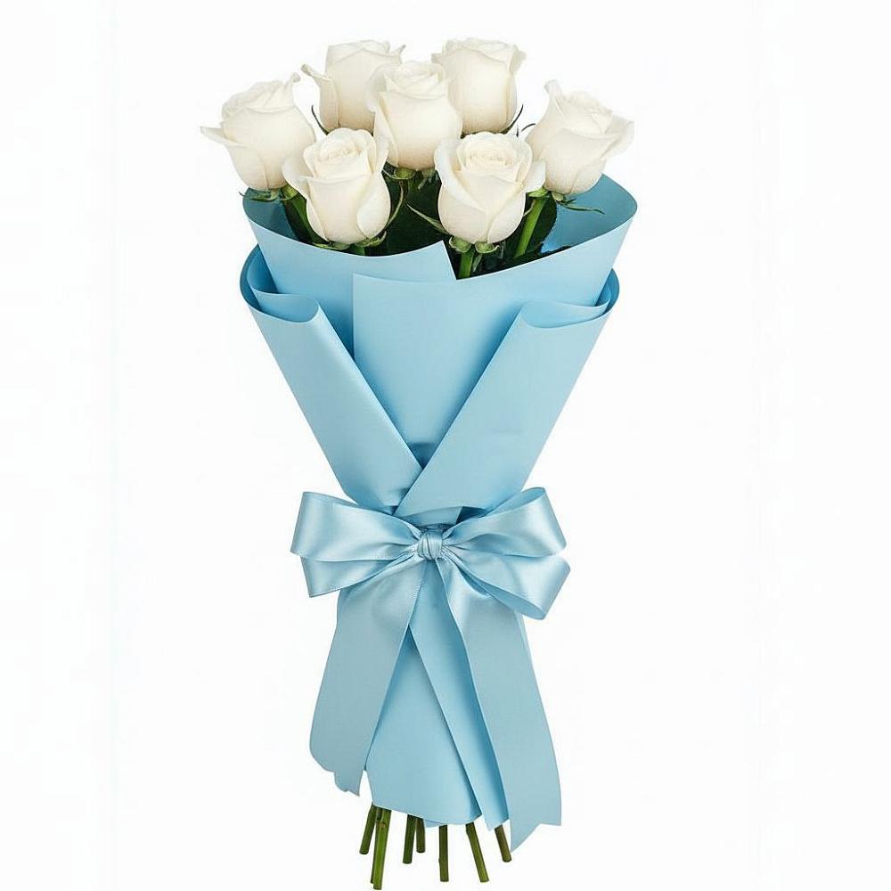 Букет 7 белых роз Проуд в Камень-Рыболове