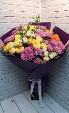 Букет цветов из:  Хризантемы и Розы в Камень-Рыболове