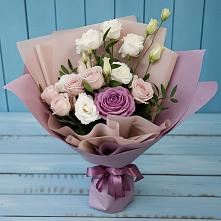 Букет цветов из:  Розы и Лизиантусы в Камень-Рыболове