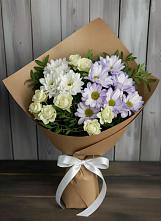 Букет цветов из:  Хризантемы и Розы в Камень-Рыболове