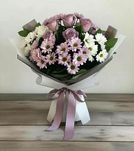 Букет цветов из:  Хризантемы и Розы в Камень-Рыболове