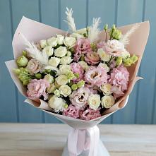 Букет цветов из:  Альстромерии и Розы в Камень-Рыболове